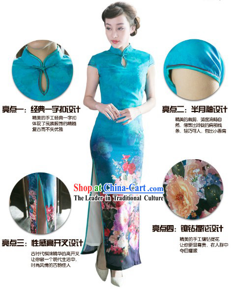 Chinese Classic Romantic Long Butterfly Cheongsam