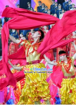 Chinese Spring Festival Gala 2014 Opening Dance Costumes and Headwear Complete Set for Men