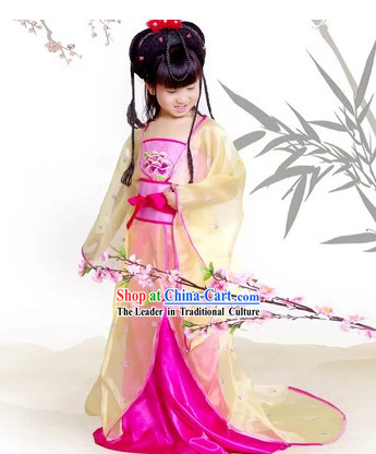 Pink Princess Guzhuang Hanfu Clothes for Kids