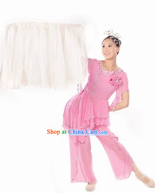 Ancient Chinese Snow Plum Blossom Dance Clothing and Headdress