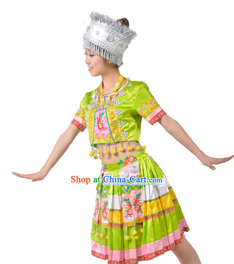 Chinese Miao Dance Team Costumes for Girls