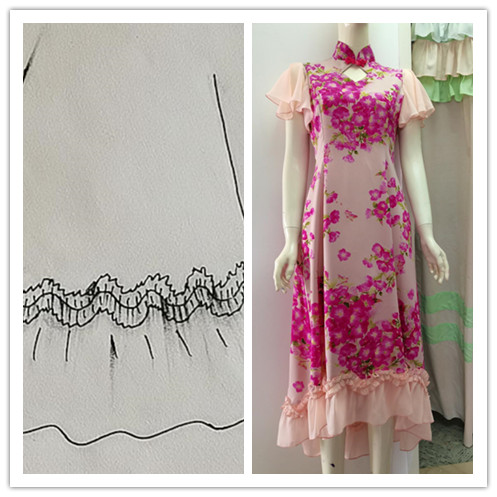 Custom modern printed qipao dress for special occasion