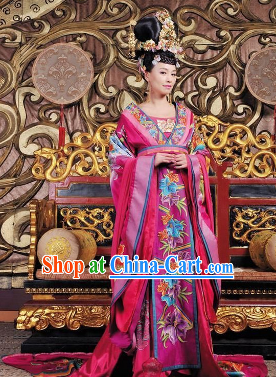 Ancient Chinese Empress Costumes and Hair Accessories Complete Set