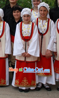 Kids Greek Dance Costumes Complete Set