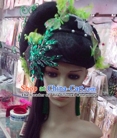 Ancient Chinese Fairy Black Wigs and Hair Accessories