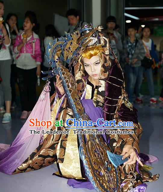 Ancient Chinese Fairy Halloween Costumes and Headwear Complete Set for Women