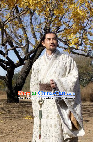 China Eastern Zhou Dynasty Spring Autumn Zhuangzi Chuang-tzu Costumes Chinese Costume Ancient Chinese Foundational texts of Daoism Complete Set for Men