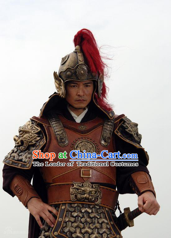 Ming Dynasty Military General Qi Jiguang Armor Costumes Dresses Clothing Clothes Garment Outfits Suits Complete Set for Men