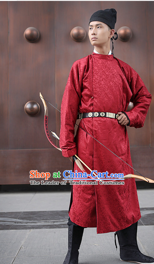 Tang Dynasty Ancient Chinese Men Clothing and Hat Complete Set