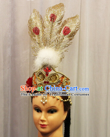 Chinese Dance Apparel Hair Jewelry Xinjiang Asian Fashion Wholesale Stage Performance Headdress Folk Decorations