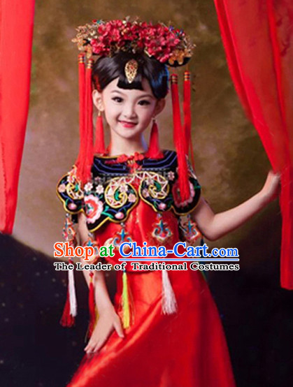 Chinese Costume Ancient China Qipao Costumes Han Fu Dress Wear Outfits Suits Clothing for Kids