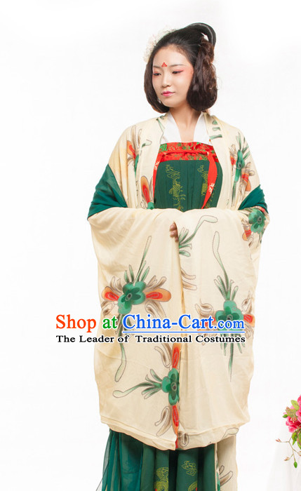 Chinese Ancient Tang Dynasty Princess Spring Summer Costume China online Shopping Traditional Costumes Dress Wholesale Asian Culture Fashion Clothing and Hair Accessories for Women