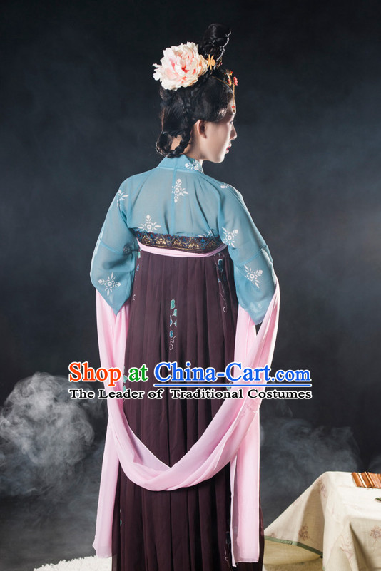 Asian Fashion Chinese Ancient Tang Dynasty Lady Clothes Costume China online Shopping Traditional Costumes Dress Wholesale Culture Clothing and Hair Accessories for Women