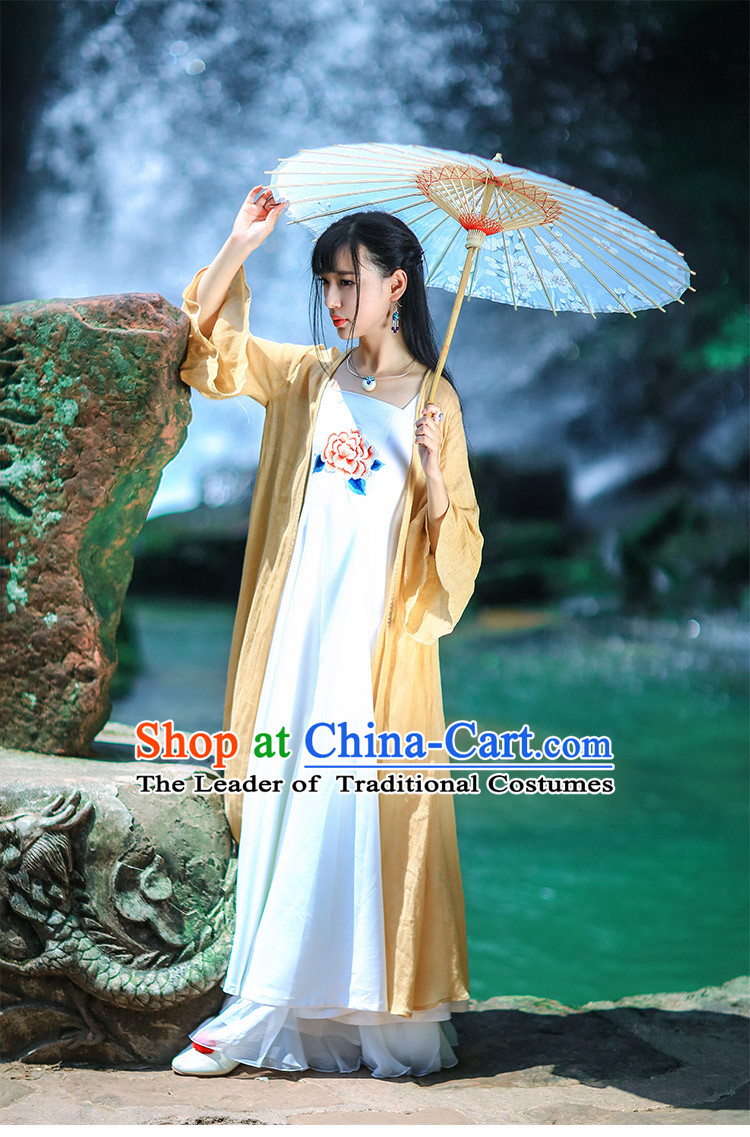 Traditional Chinese Hanfu Dress Garment and Hair Jewelry Complete Set