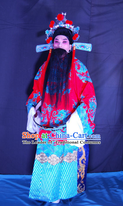 Chinese Opera Costumes Beijing Opera Costume Peking Stage Emperor Dress Dragon Robe Complete Set