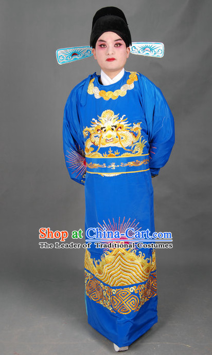 Chinese Opera Costumes Beijing Opera Costume Peking Stage Chancellor Prime Minster Official Dress Dragon Robe Complete Set