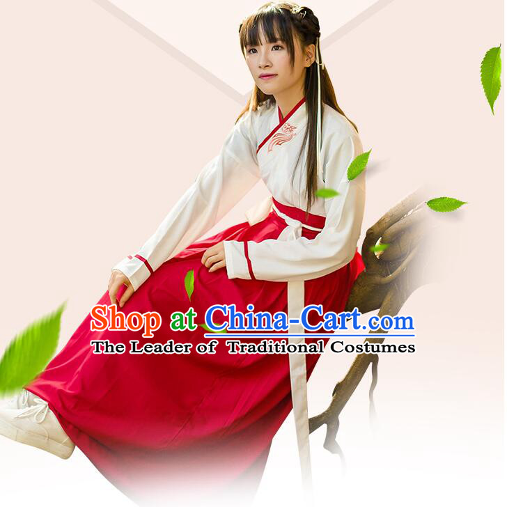 Chinese Han Dynasty Princess Dress Clothing and Hair Jewelry Complete Set for Women and Girls