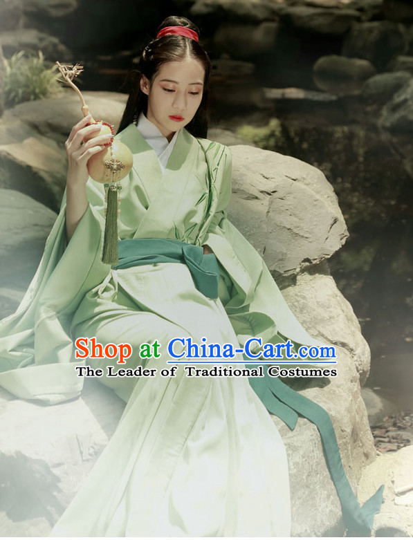 Han Dynasty Ancient Chinese Hanfu Garment Complete Set for Women and Girls