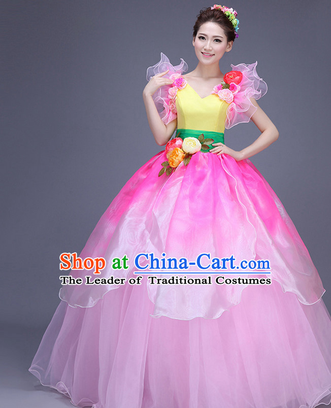 Asian Chinese Evening Dress Festival Performance Costume Fan Dancing Costumes Uniform Outfits Stage Opening Parade Competition Dancewear Complete Set