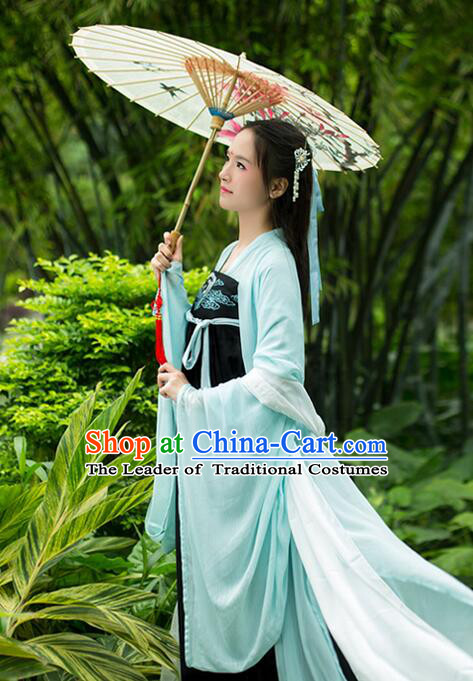 Asian Chinese Tang Dynasty Clothing and Hair Accessories Clothing Complete Set for Women