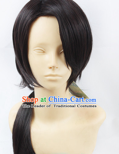 Ancient Asian Korean Japanese Chinese Style Male Wigs Toupee Wig  Hair Wig Hair Extensions Sisters Weave Cosplay Wigs Lace for Men