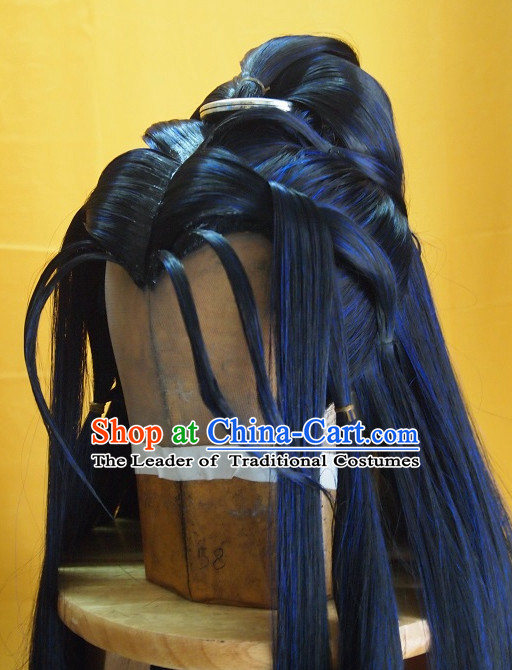 Ancient Chinese Style Full Wigs Hair Extensions Toupee Lace Front Wigs Remy Hair Sisters for Kids Men Women Hair Pieces Weave Hair Wig