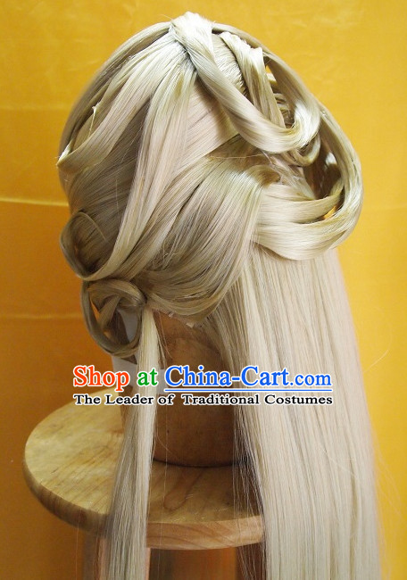 Ancient Chinese Style Full Wigs Hair Extensions Toupee Lace Front Wigs Remy Hair Sisters for Kids Men Women Hair Pieces Weave Hair Wig