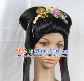 Ancient Chinese Wigs Female Wigs Toupee Wig Hair Extensions Sisters Weave Cosplay Wigs Lace and Hair Jewelry for Women