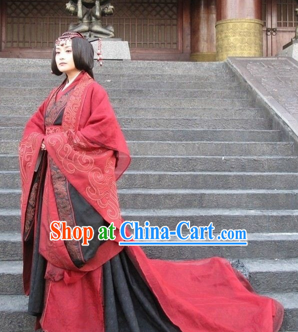 China Ancient Han Princess Costumes with Long Tail