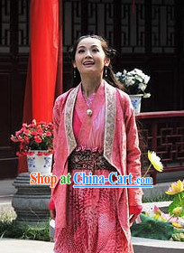 Chinese Pink Hanfu Outfit for Women