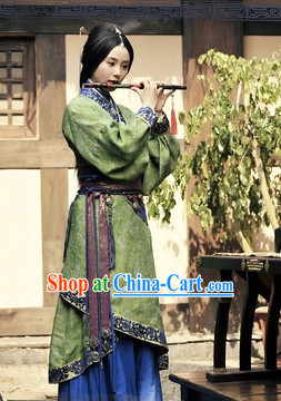 Chinese Green Quju Hanfu Garment for Women