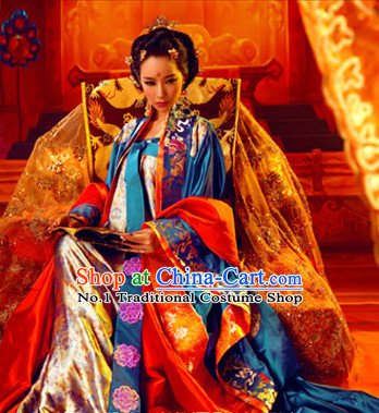 Chinese Traditional Princess Clothes and Hair Accessories Complete Set