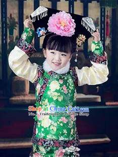 Qing Princess Robe and Hat for Kids