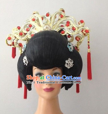 China Ancient Princess Black Wig and Hair Accessories