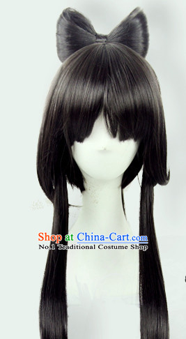 Cute Cosplay Princess Butterfly Style Long Black Wig