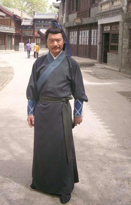 China Black Kung Fu Master Suit Robe for Men