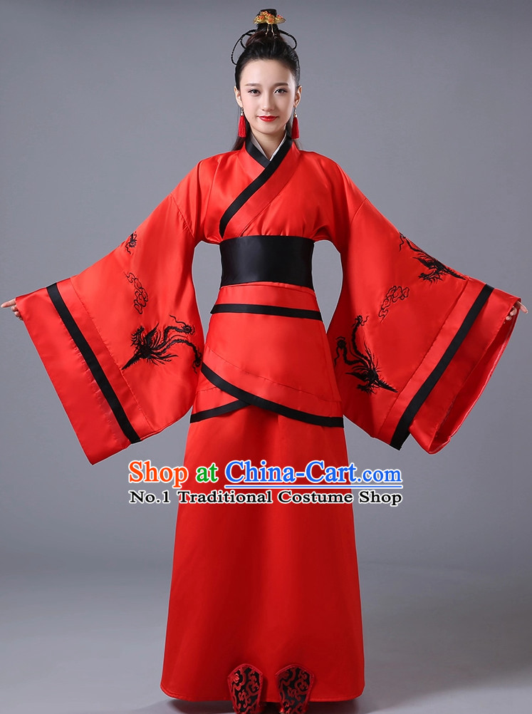 Chinese Lucky Red National Costumes for Women