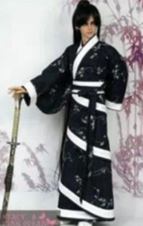 Asian Fashion Chinese Black Hanfu Garment for Men