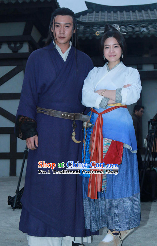 Chinese Ancient Swordsmen Costumes Complete Set for Men