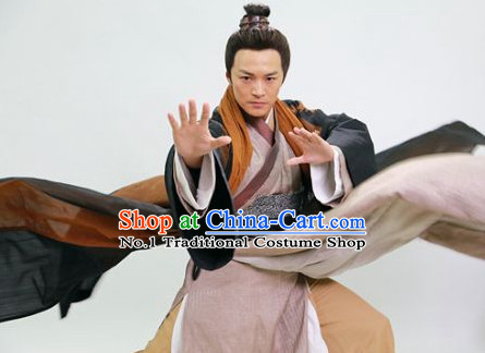 Chinese Superhero Guo Jing Mandarin Costumes Complete Set for Men