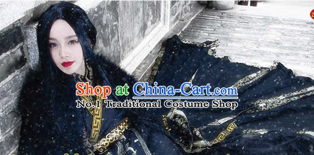 Asia Fashion Ancient China Culture Chinese Black Swordman Costumes