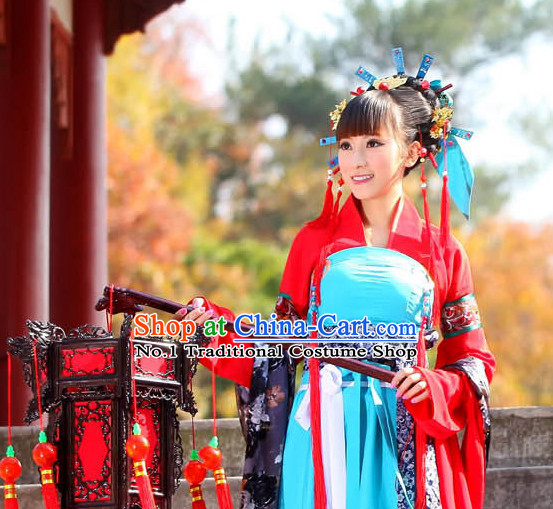 China Fashon Kimono Dress and Hair Accessories Full Set