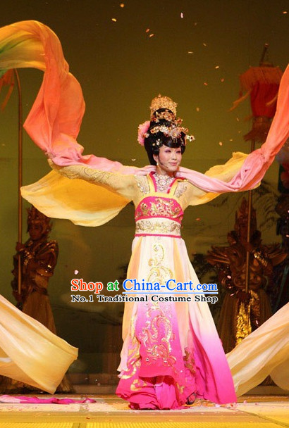 Chinese Empress Stage Costumes and Headwear Complete Set