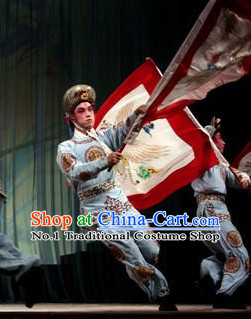 Chinese Theatrical Costume Beijing Opera Costumes Peking Opera Wu Sheng Warrior Costumes and Hat for Men