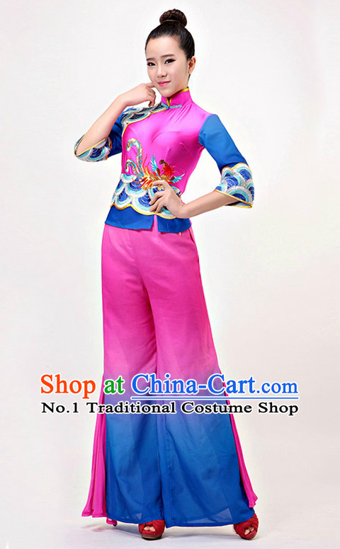 Traditional Chinese Han Minority Dance Costumes Complete Set for Women