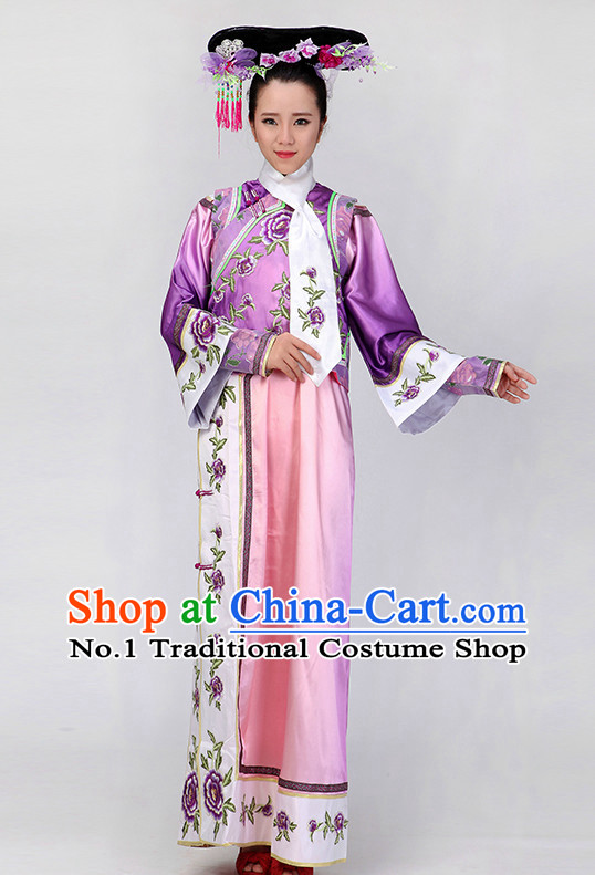 Chinese Qing Dynasty Style Classical Girls Dancewear Dance Costumes for Competition