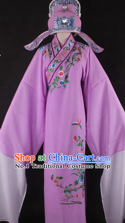 Chinese Culture Chinese Opera Costumes Chinese Cantonese Opera Beijing Opera Costumes Xiao Sheng Costumes and Hat Complete Set for Men