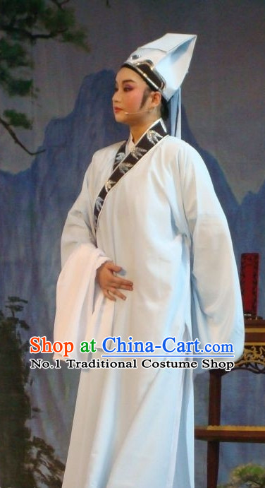 Chinese Culture Chinese Opera Costumes Chinese Cantonese Opera Beijing Opera Costumes Young Scholar Costumes and Hat Complete Set for Men