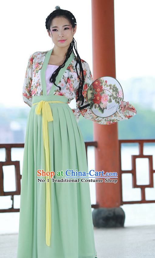 Chinese Traditional Plus Size Dresses Summer Dresses and Headpieces Complete Set for Women