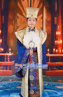 Ancient Chinese Prince Costumes and Hat for Kids